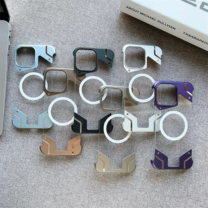 Luxury iPhone Case Transparent Magnetic Frameless Cover — Aluminum Alloy Frame, Slim Anti-Drop Shockproof Design, Scratch-Resistant Non-Slip Finish