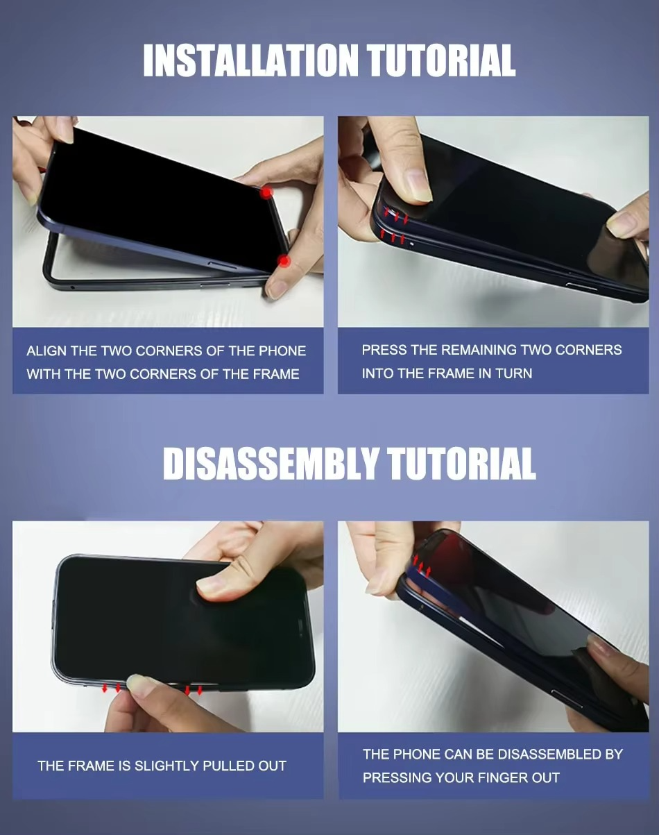 Luxury iPhone Case Ultra-Thin Aluminum Alloy Frame — Lightweight Bumper Protective Cover, Shockproof Hard Metal Shell