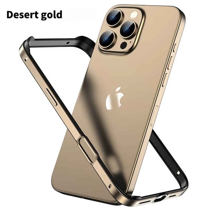 Luxury iPhone Case Ultra-Thin Aluminum Alloy Frame — Lightweight Bumper Protective Cover, Shockproof Hard Metal Shell