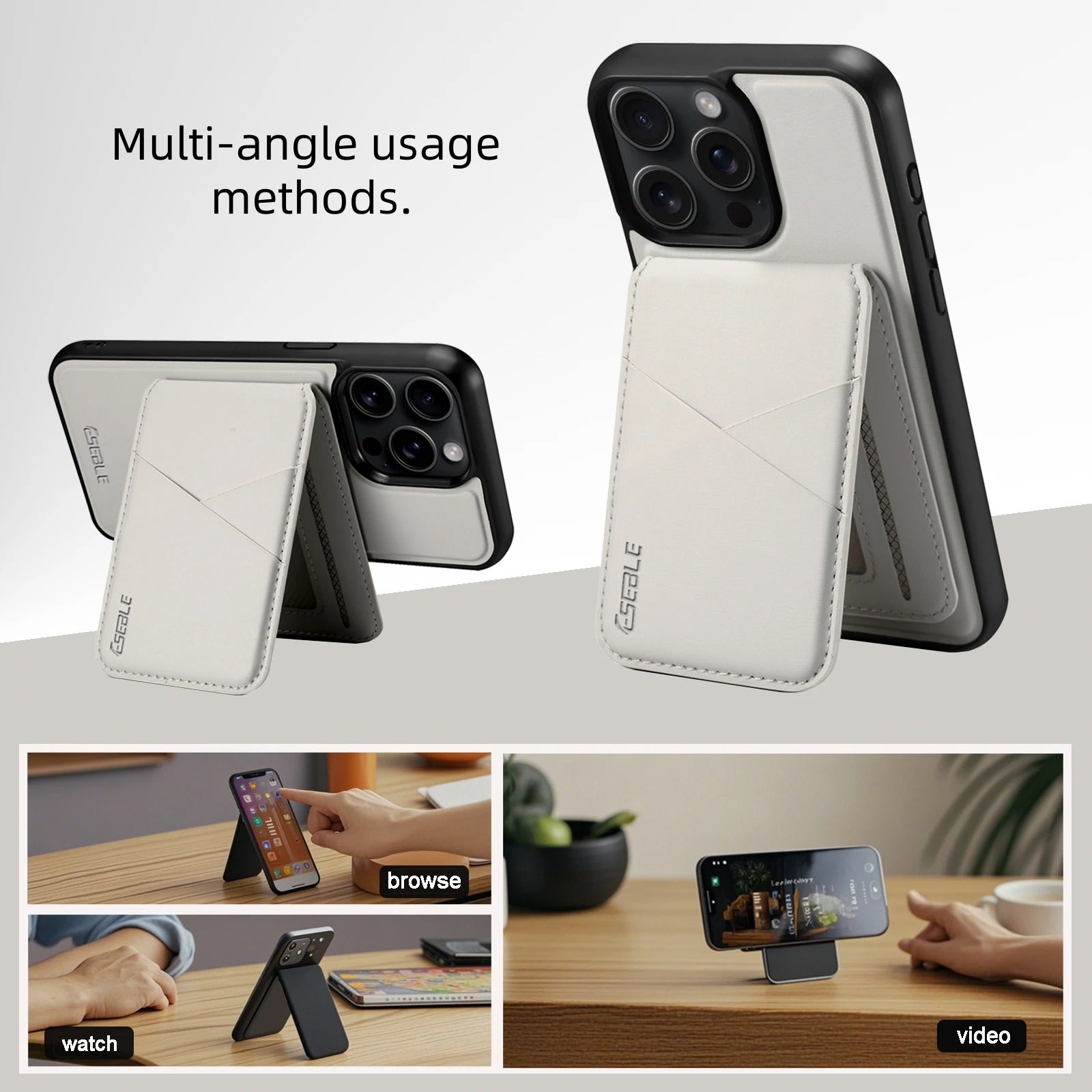 Luxury iPhone Case — 2-in-1 Detachable Magnetic Leather Wallet Cover with Card Holder Pocket and Shockproof Soft Protection