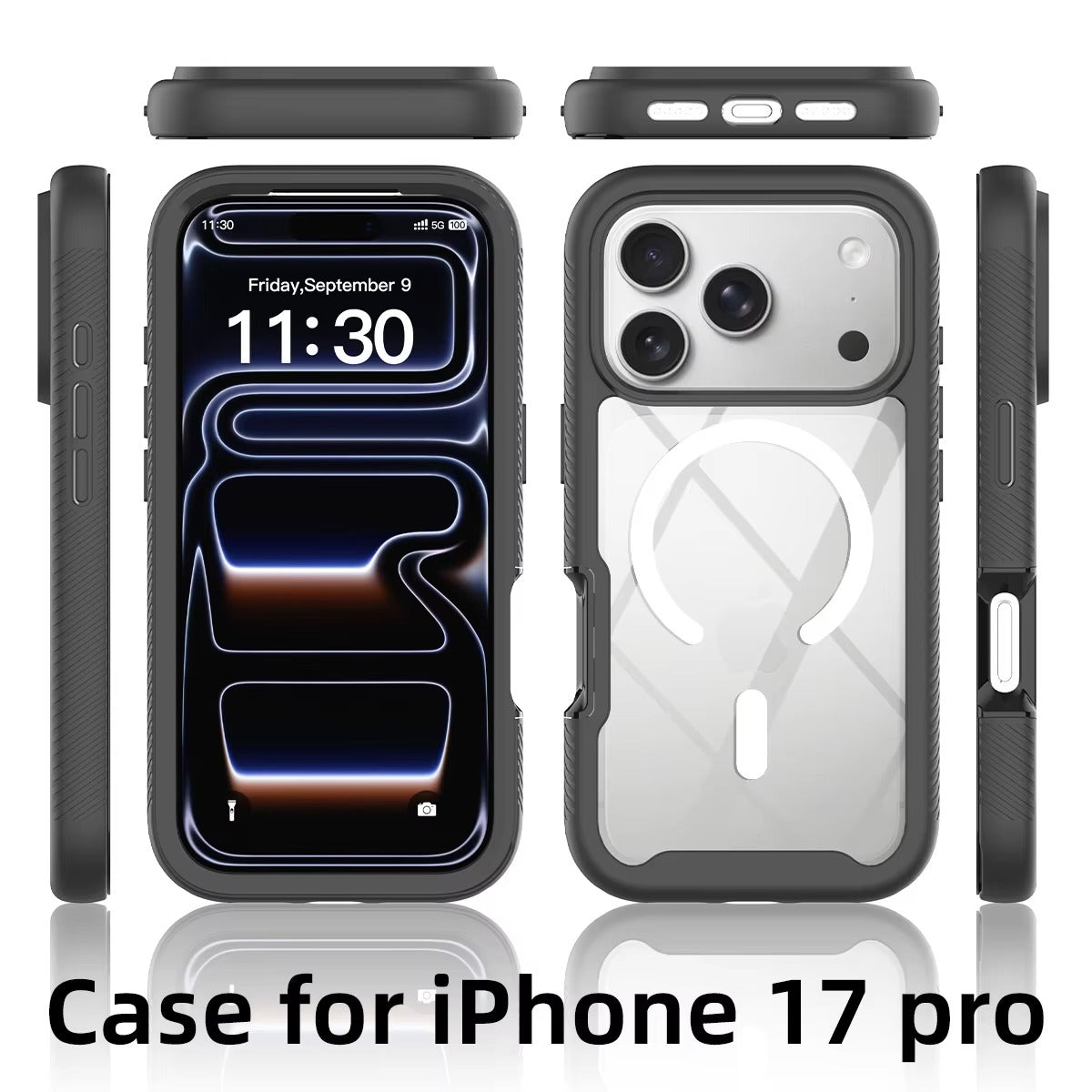 Luxury iPhone Case — 360° Full-Protection Magnetic Clear Cover with Built-In Screen Guard, Shockproof Anti-Fingerprint TPU+PC Design