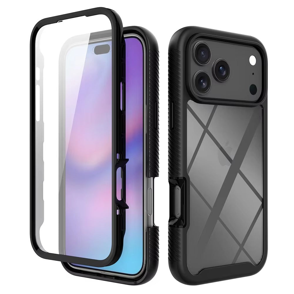 Luxury iPhone Case — 360° Full-Protection Magnetic Clear Cover with Built-In Screen Guard, Shockproof Anti-Fingerprint TPU+PC Design