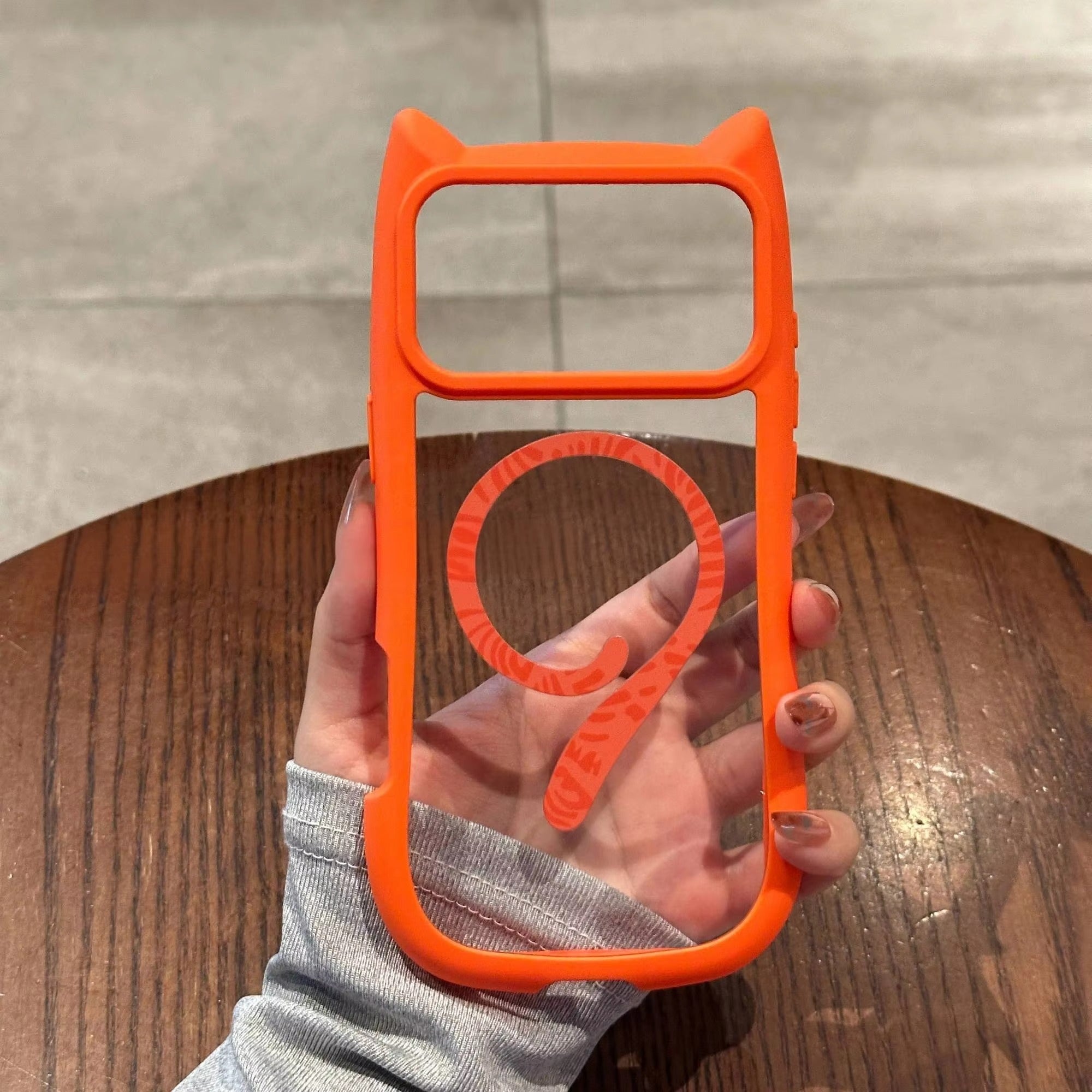 Luxury iPhone Case — 3D Cat Ear MagSafe TPU Cover with Shockproof Protection, Anti-Fingerprint Anti-Scratch Dustproof Non-Slip Transparent Design