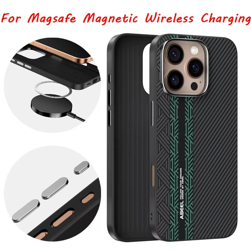 Luxury iPhone Case — 3D Embossed Invisible Magnetic Cover with Skin-Feel Frosted Back, Shockproof Dual-Layer Protection & Ultra-Slim Matte Full-Coverage Design