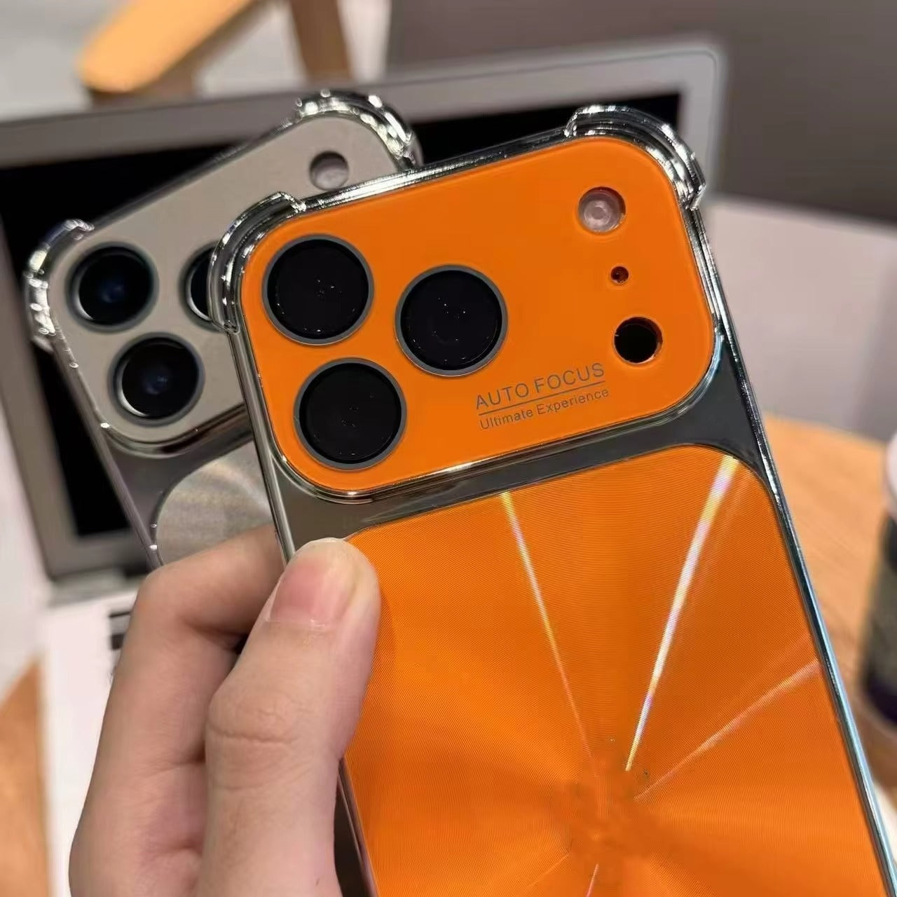 Luxury iPhone Case — 6D Colorful Aurora Electroplated PC Cover with Soft Shockproof Bumper, Large Glass Camera Window and Anti-Fingerprint Dustproof Design