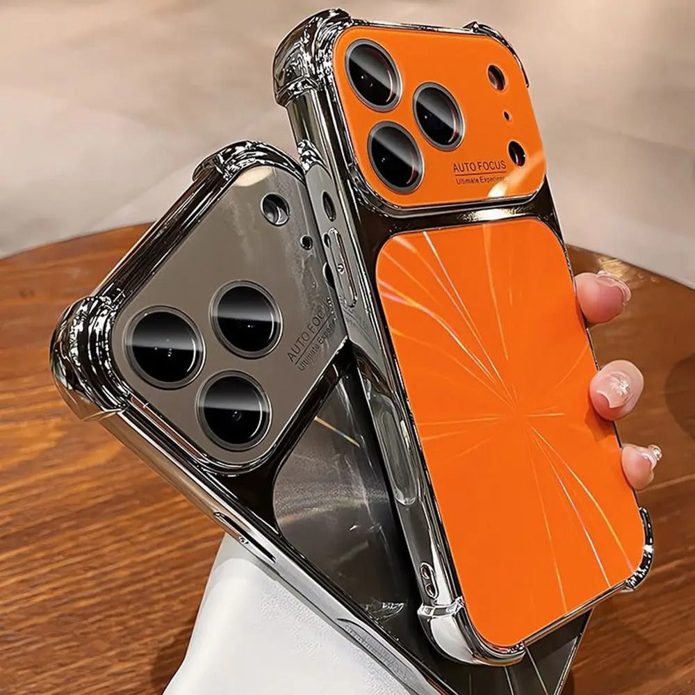 Luxury iPhone Case — 6D Colorful Aurora Electroplated PC Cover with Soft Shockproof Bumper, Large Glass Camera Window and Anti-Fingerprint Dustproof Design