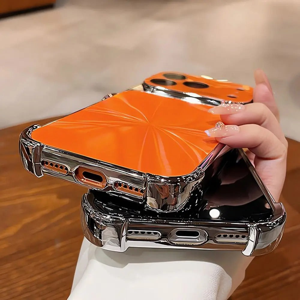 Luxury iPhone Case — 6D Colorful Aurora Electroplated PC Cover with Soft Shockproof Bumper, Large Glass Camera Window and Anti-Fingerprint Dustproof Design