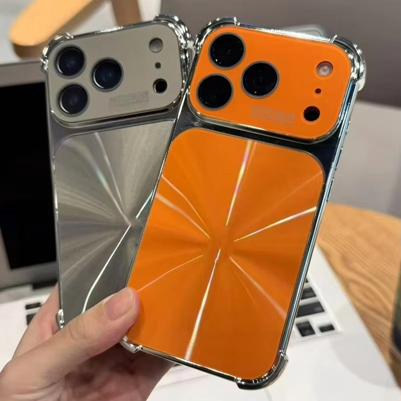 Luxury iPhone Case — 6D Colorful Aurora Electroplated PC Cover with Soft Shockproof Bumper, Large Glass Camera Window and Anti-Fingerprint Dustproof Design