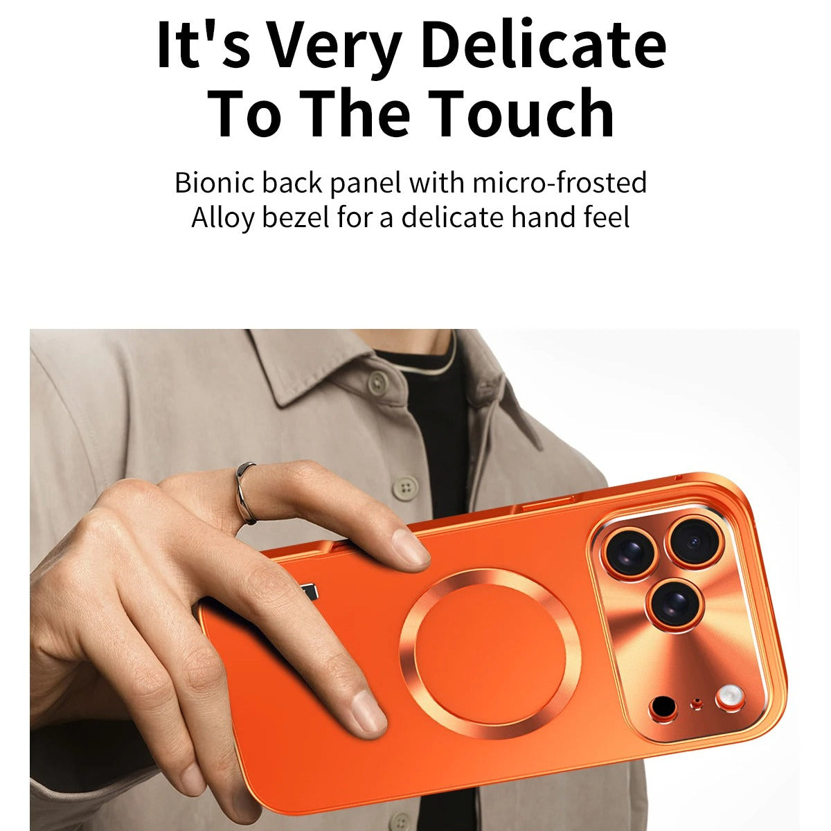 Luxury iPhone Case — All-Aluminum Magnetic Frame with Frosted PC Backplate, Ultra-Thin Shock-Absorbing Protective Design