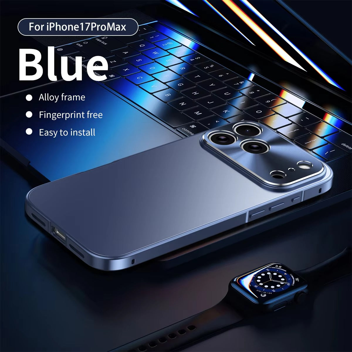 Luxury iPhone Case — Aluminum Alloy Frame with Ultra-Thin Frosted PC Backplate, Shockproof Advanced Protective Design
