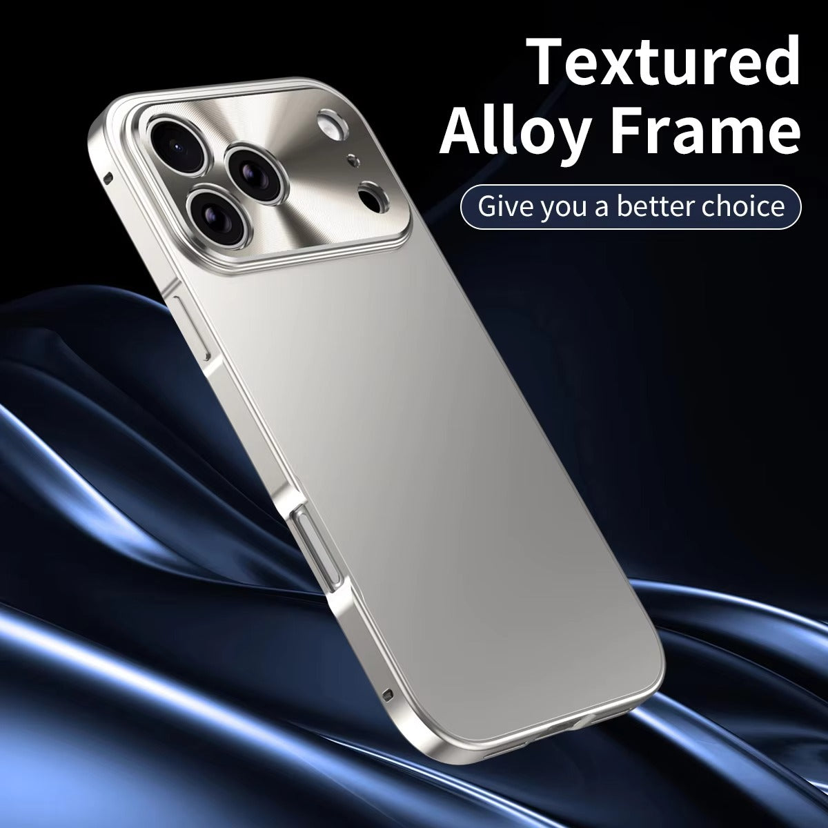 Luxury iPhone Case — Aluminum Alloy Frame with Ultra-Thin Frosted PC Backplate, Shockproof Advanced Protective Design