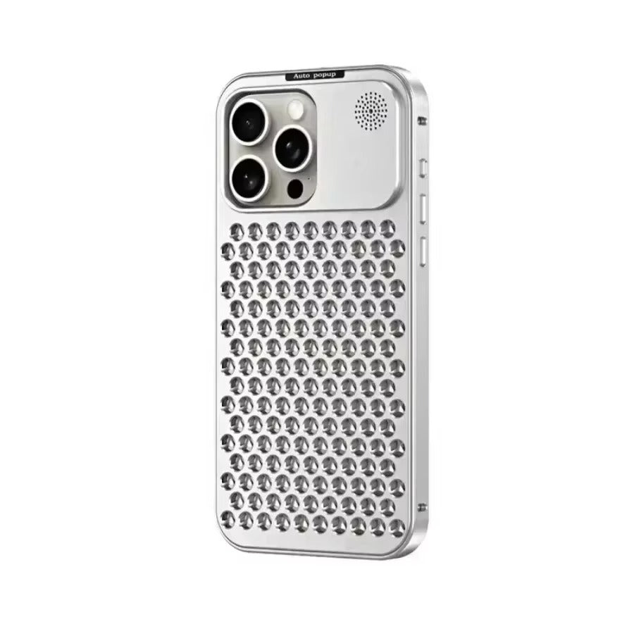 Luxury iPhone Case — Aluminum Aromatherapy Heat-Dissipation Cover with Auto-Popup Fragrance, Shockproof Metal Frame and Anti-Fingerprint Lightweight Design