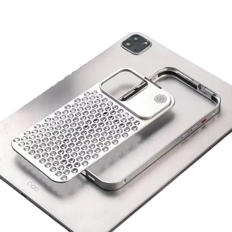 Luxury iPhone Case — Aluminum Aromatherapy Heat-Dissipation Cover with Auto-Popup Fragrance, Shockproof Metal Frame and Anti-Fingerprint Lightweight Design