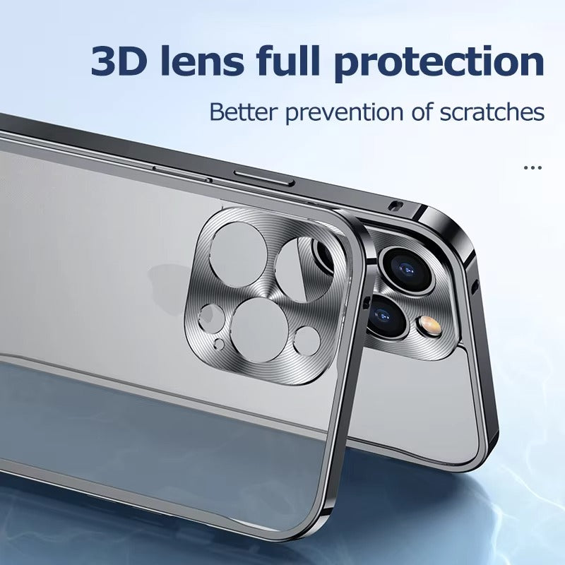Luxury iPhone Case — Anti-Fingerprint, Anti-Scratch, Dustproof Tough Cover with Durable Aluminum Metal Frame and Anti-Drop Protection
