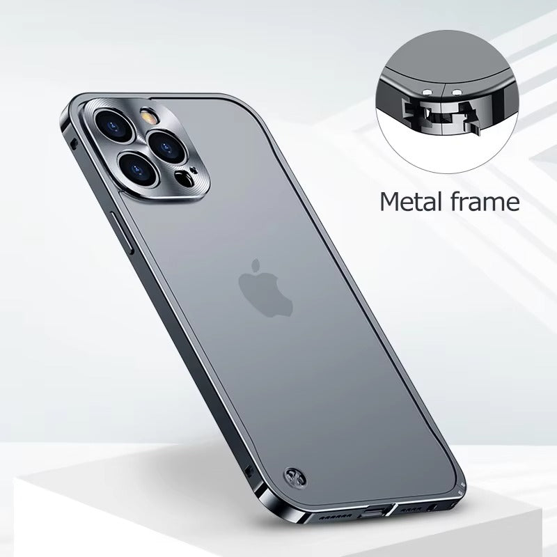 Luxury iPhone Case — Anti-Fingerprint, Anti-Scratch, Dustproof Tough Cover with Durable Aluminum Metal Frame and Anti-Drop Protection