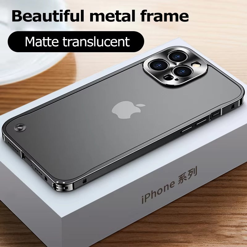 Luxury iPhone Case — Anti-Fingerprint, Anti-Scratch, Dustproof Tough Cover with Durable Aluminum Metal Frame and Anti-Drop Protection