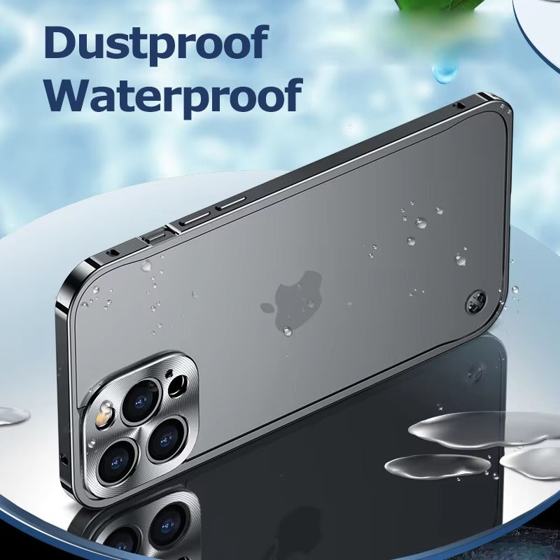 Luxury iPhone Case — Anti-Fingerprint, Anti-Scratch, Dustproof Tough Cover with Durable Aluminum Metal Frame and Anti-Drop Protection