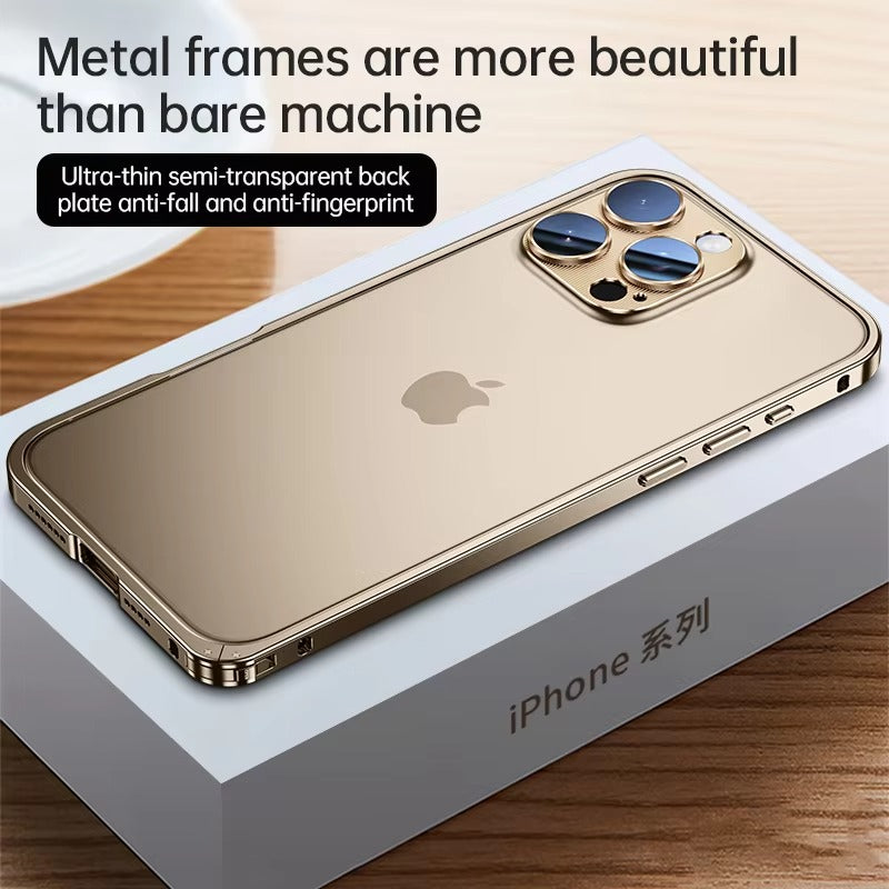 Luxury iPhone Case — Anti-Fingerprint, Anti-Scratch, Dustproof Tough Cover with Durable Aluminum Metal Frame and Anti-Drop Protection