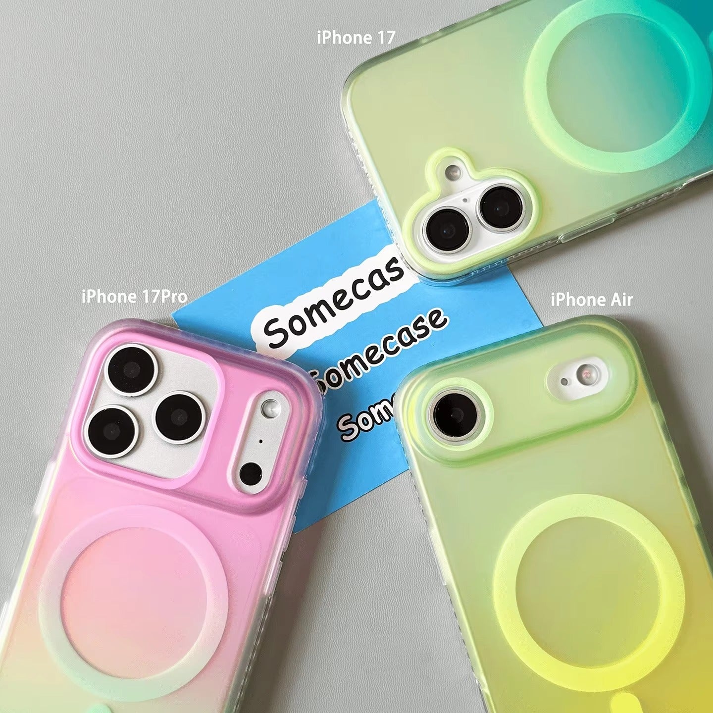 Luxury iPhone Case — Aurora Gradient Magnetic Cover with Shockproof Lightweight Design, Double-Color Finish and Non-Slip Wireless-Charging Compatibility