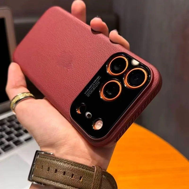 Luxury iPhone Case — Built-In MagSafe Heat-Dissipation Leather-Texture Cover with Shockproof Anti-Fingerprint Dustproof Non-Slip Slim Design