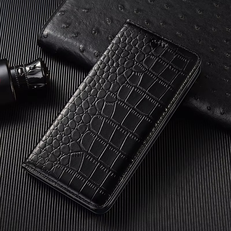 Luxury iPhone Case — Business Flip Wallet Genuine Leather Cover with Kickstand, Magnetic Full-Protection Design & Anti-Scratch Non-Slip Finish