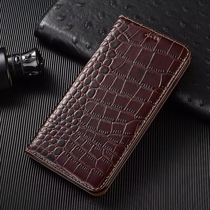 Luxury iPhone Case — Business Flip Wallet Genuine Leather Cover with Kickstand, Magnetic Full-Protection Design & Anti-Scratch Non-Slip Finish