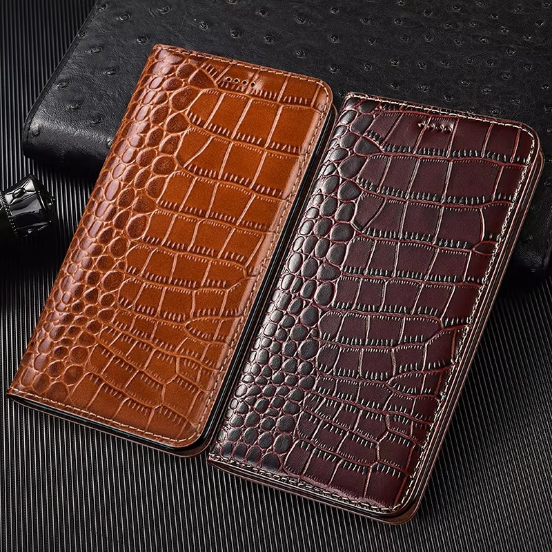 Luxury iPhone Case — Business Flip Wallet Genuine Leather Cover with Kickstand, Magnetic Full-Protection Design & Anti-Scratch Non-Slip Finish