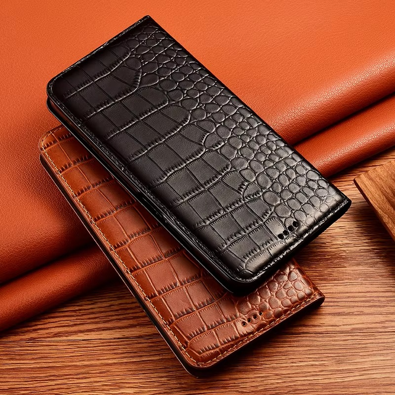 Luxury iPhone Case — Business Flip Wallet Genuine Leather Cover with Kickstand, Magnetic Full-Protection Design & Anti-Scratch Non-Slip Finish