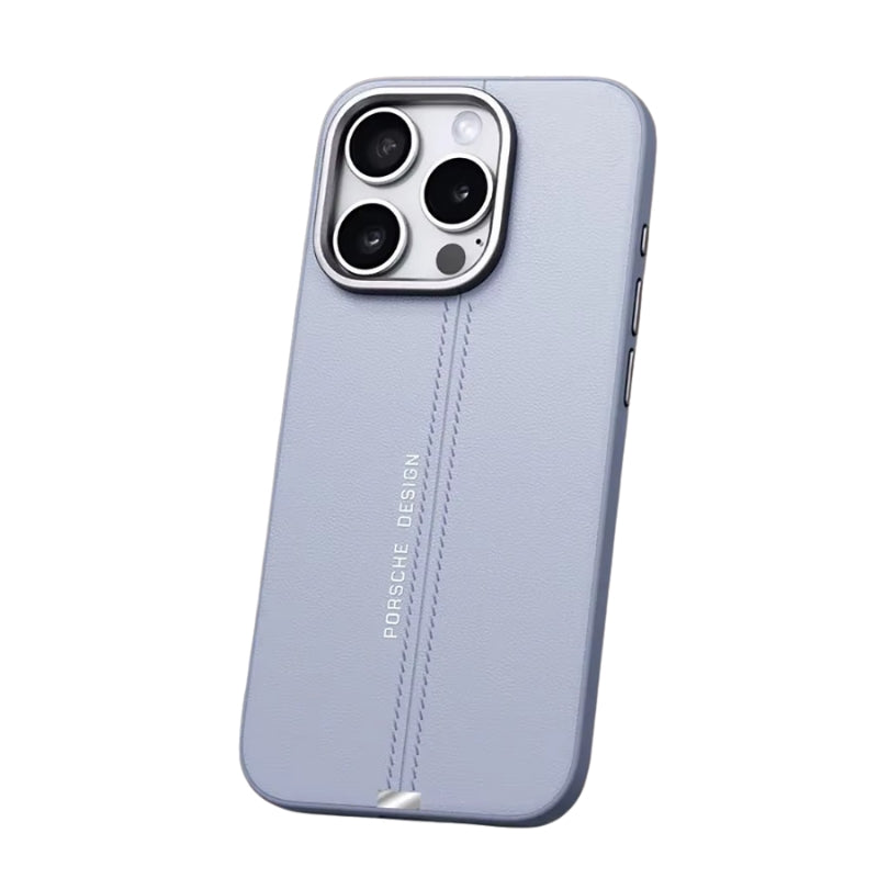 Luxury iPhone Case — Business Leather MagSafe Magnetic Cover with Anti-Fall Design, Metal Buttons, Shockproof Dual-Layer Protection & Non-Slip Textured Finish