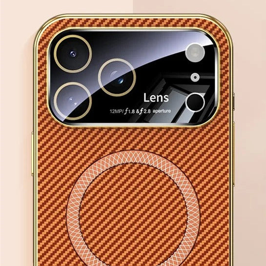 Luxury iPhone Case — Carbon Fiber Soft TPU MagSafe Cover with Slim Shock-Resistant Design and Lightweight Protective Finish