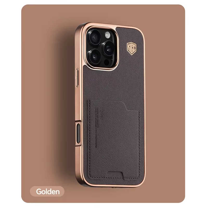 Luxury iPhone Case — Card Holder Bag with Matte Shockproof Leather Cover, Anti-Fingerprint Anti-Scratch Half-Wrapped PC+TPU Design, Textured Letter Finish