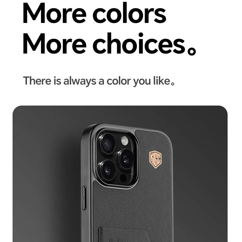 Luxury iPhone Case — Card Holder Bag with Matte Shockproof Leather Cover, Anti-Fingerprint Anti-Scratch Half-Wrapped PC+TPU Design, Textured Letter Finish