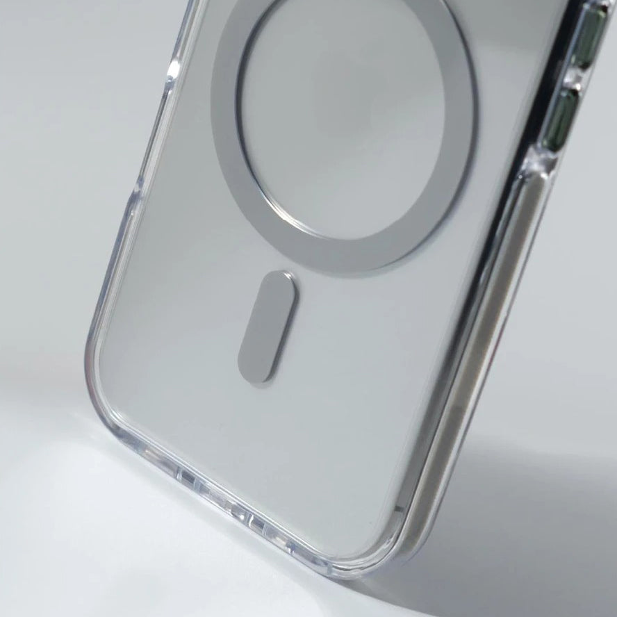 Luxury iPhone Case — Clear Full-Coverage Magnetic Shockproof Cover with Lens Holder, Anti-Fingerprint Anti-Scratch PC+TPU Design & Non-Slip Grip