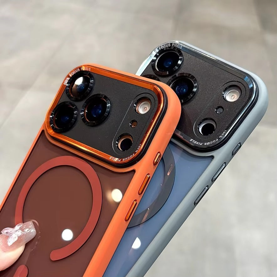 Luxury iPhone Case — Clear PC Magnetic Armor Cover with MagSafe, Shockproof TPU Bumper, Camera Protector and Anti-Skid Scratch-Resistant Design