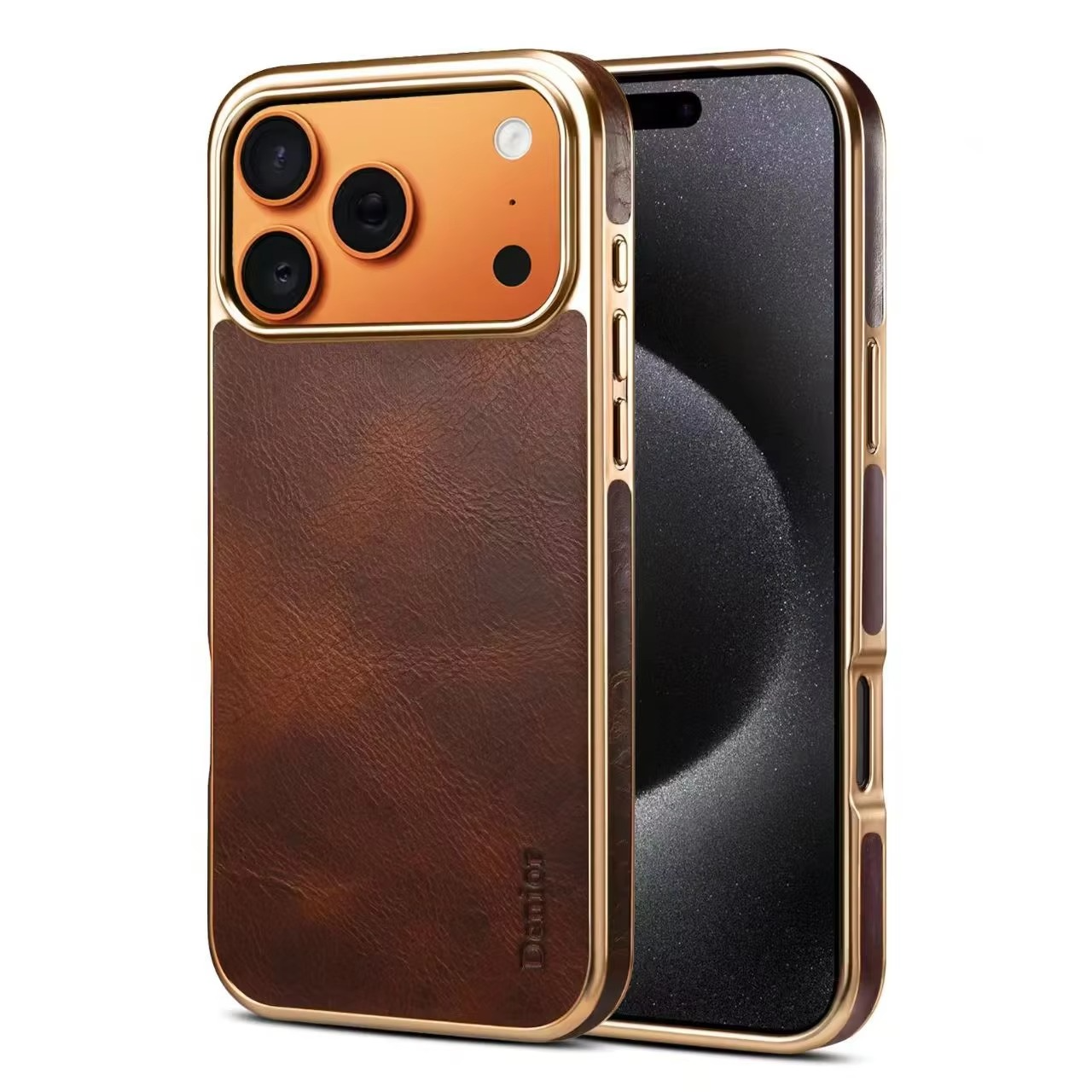 Luxury iPhone Case — Cowhide Electroplated Leather Cover with Heat-Resistant Skin-Friendly Finish & Non-Slip Premium Design