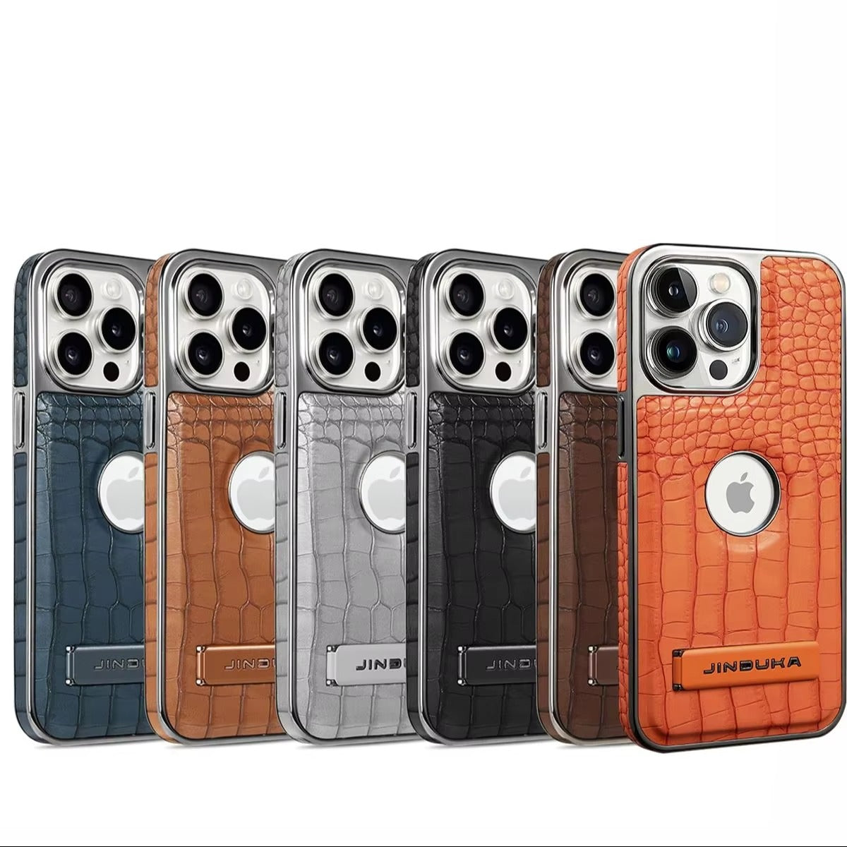 Luxury iPhone Case — Crocodile Genuine Leather MagSafe Cover with Magnetic Kickstand, Shockproof Half-Wrapped Design, Wireless-Charging Safe and Anti-Fingerprint Finish