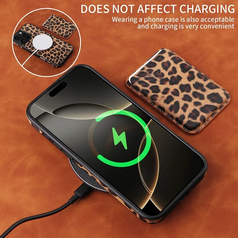 Luxury iPhone Case — Cross-Grain Magnetic MagSafe Cover with Card Holder, Shockproof PC+TPU Protection and Lightweight Non-Slip Design
