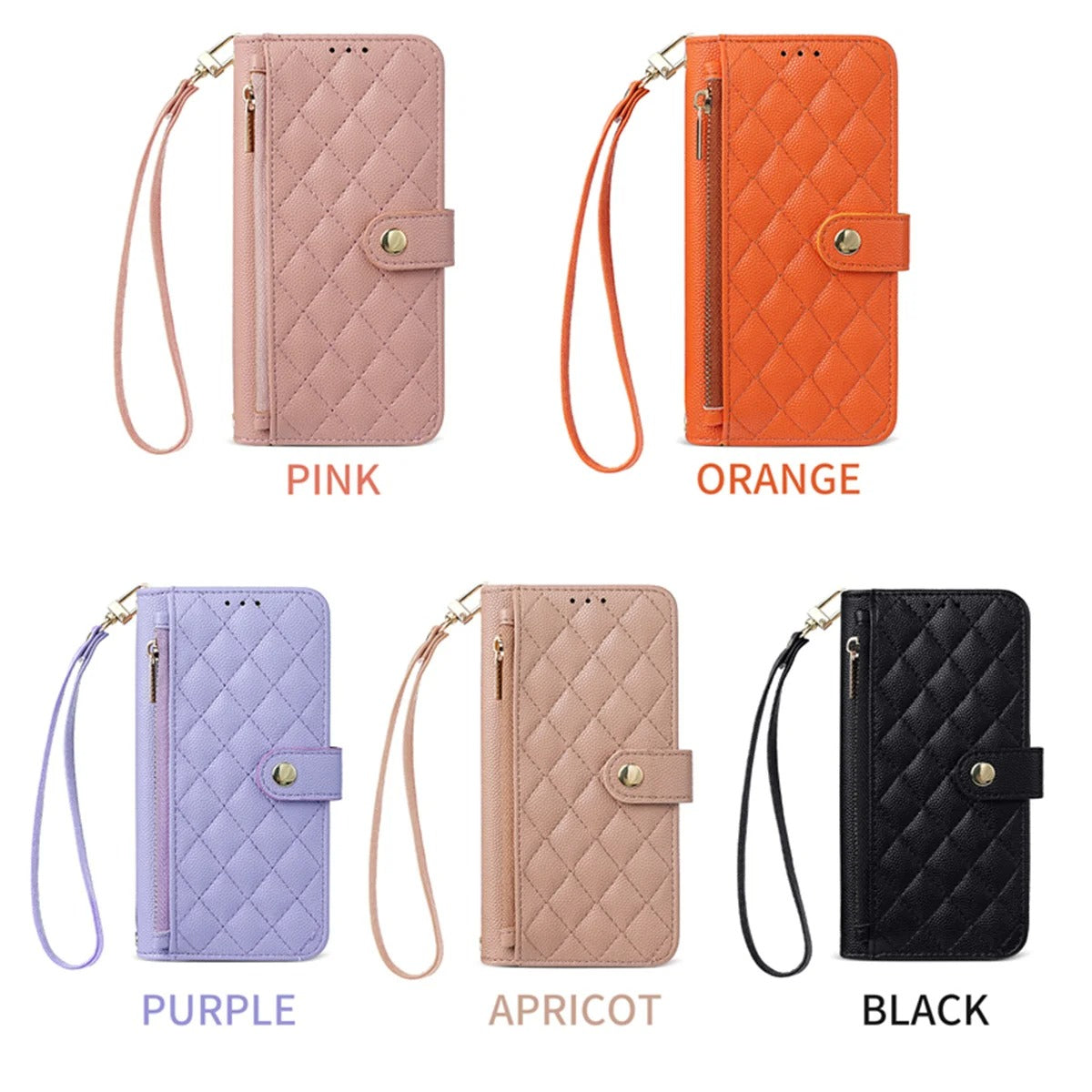 Luxury iPhone Case — Crossbody Leather Wallet Cover with Card Holder, Lanyard Strap, Anti-Scratch Non-Slip Design & Protective PU Build