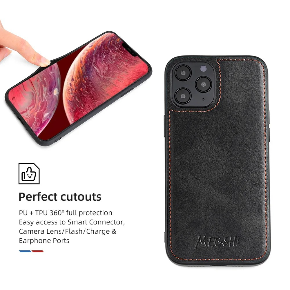 Luxury iPhone Case — Crossbody Zipper Wallet Cover with Lanyard, Magnetic Card Slot, Kickstand, Matte Anti-Glare Finish and Shockproof Leather Design