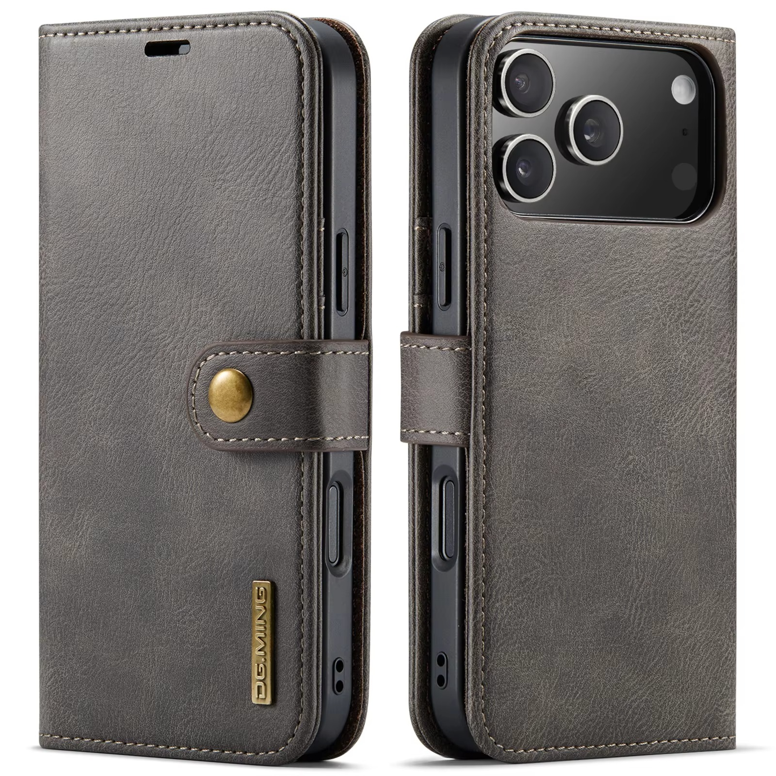 Luxury iPhone Case — Detachable Magnetic Leather Wallet Cover with Card Holder, Flip Design and Protective Full-Body Finish