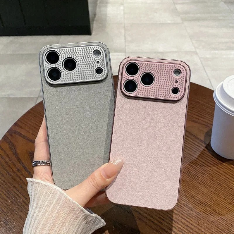 Luxury iPhone Case — Diamond PU Leather Plating Cover with Bling Finish, Shockproof Lens Protection and Pure-Color Matte Anti-Fingerprint Design