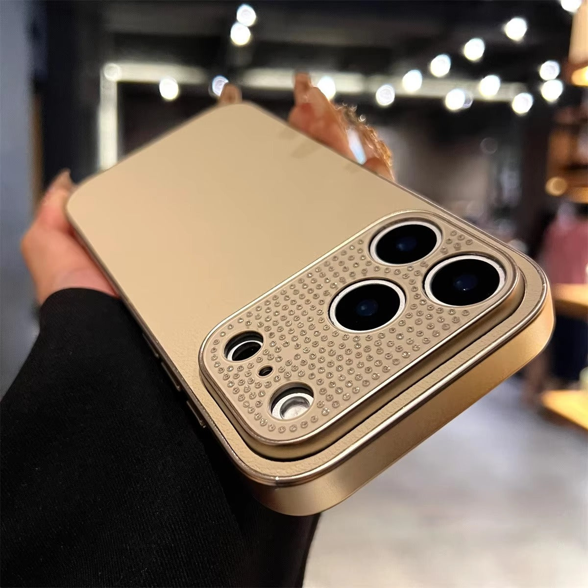 Luxury iPhone Case — Diamond PU Leather Plating Cover with Bling Finish, Shockproof Lens Protection and Pure-Color Matte Anti-Fingerprint Design