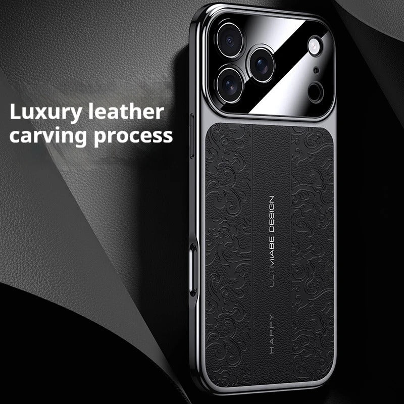 Luxury iPhone Case — Electroplated Leather Soft TPU Cover with Magnetic Support, Anti-Fingerprint Anti-Scratch Dual-Layer Protection & Lightweight Non-Slip Design