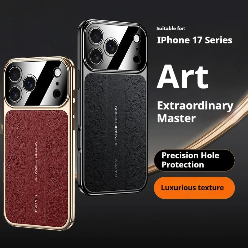 Luxury iPhone Case — Electroplated Leather Soft TPU Cover with Magnetic Support, Anti-Fingerprint Anti-Scratch Dual-Layer Protection & Lightweight Non-Slip Design