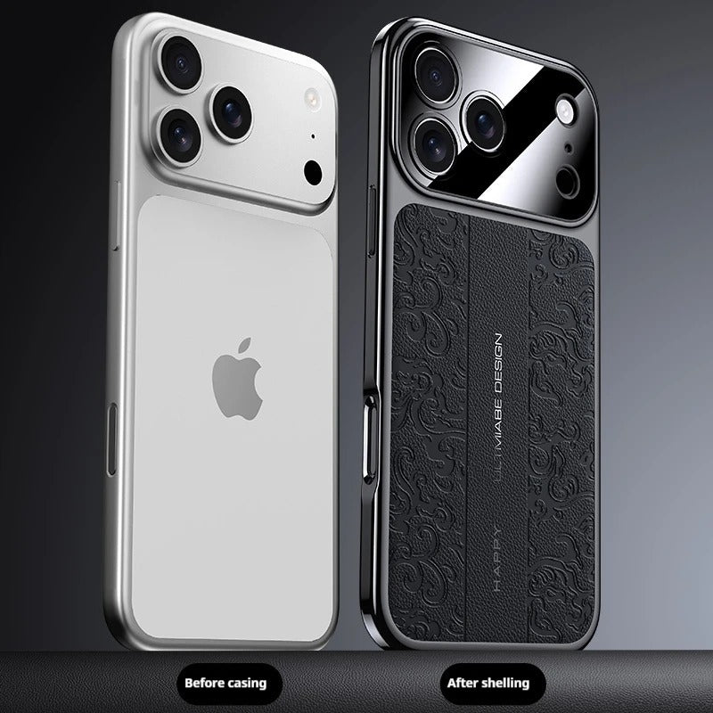 Luxury iPhone Case — Electroplated Leather Soft TPU Cover with Magnetic Support, Anti-Fingerprint Anti-Scratch Dual-Layer Protection & Lightweight Non-Slip Design