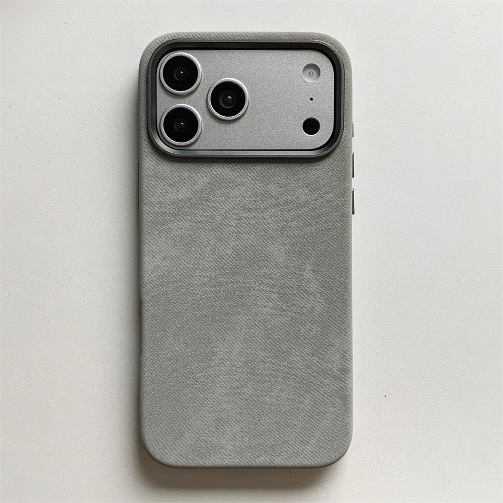 Luxury iPhone Case — Fiber Leather MagSafe Cover with Invisible Magnetic Wireless Charging, Matte Anti-Fingerprint Finish and Slim Shockproof Design