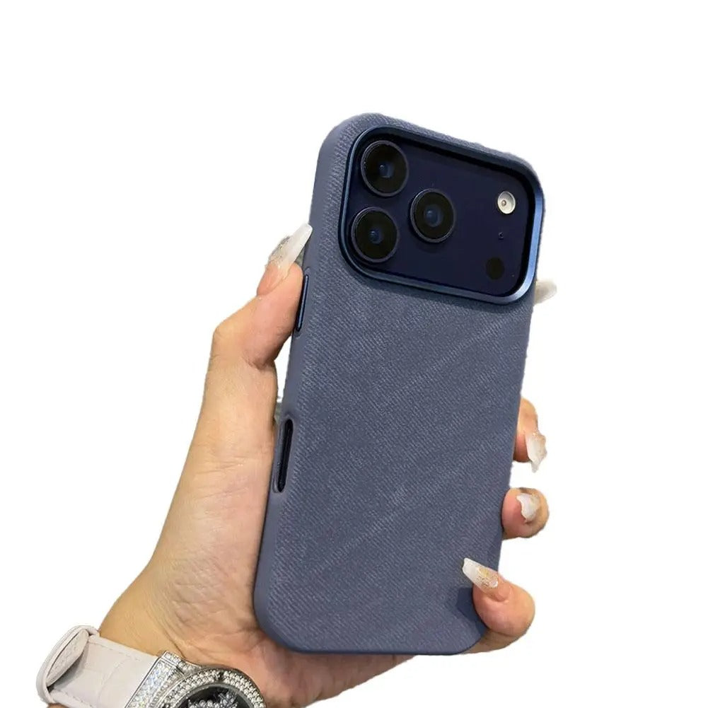 Luxury iPhone Case — Fiber Leather MagSafe Cover with Invisible Magnetic Wireless Charging, Matte Anti-Fingerprint Finish and Slim Shockproof Design