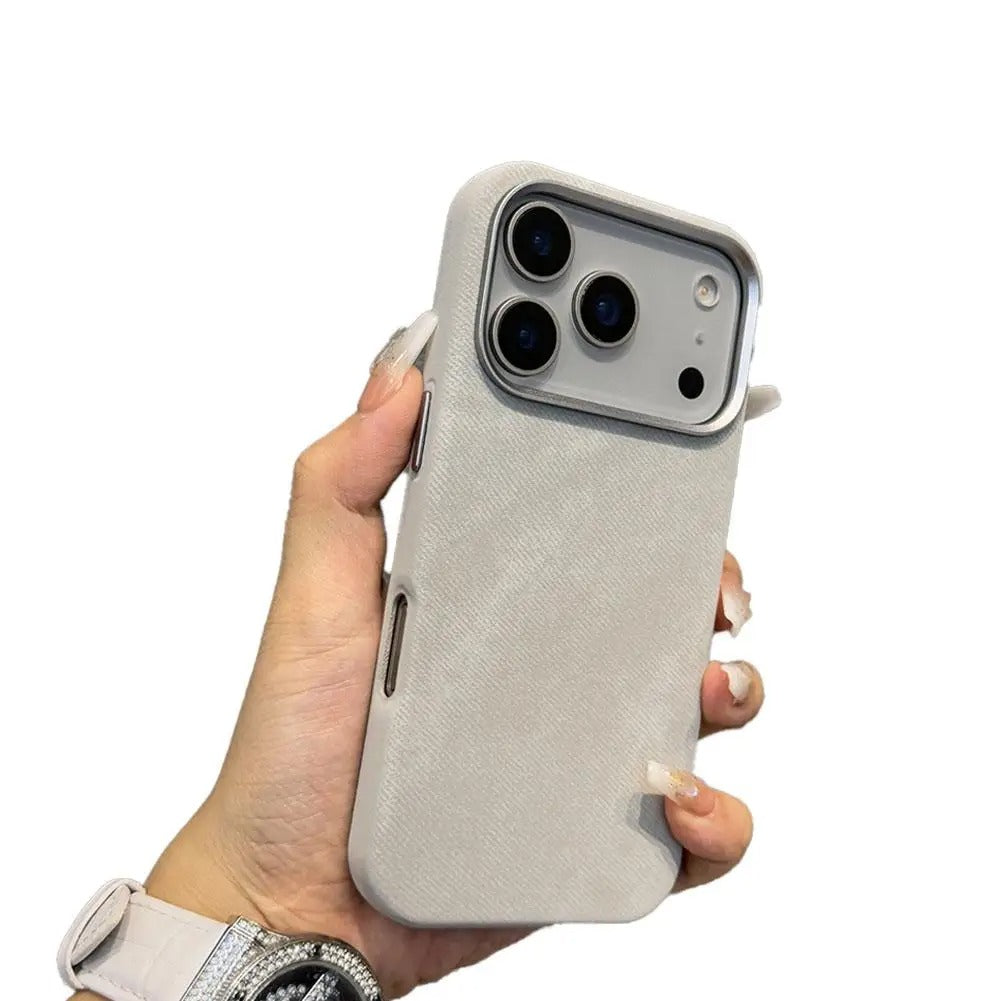 Luxury iPhone Case — Fiber Leather MagSafe Cover with Invisible Magnetic Wireless Charging, Matte Anti-Fingerprint Finish and Slim Shockproof Design