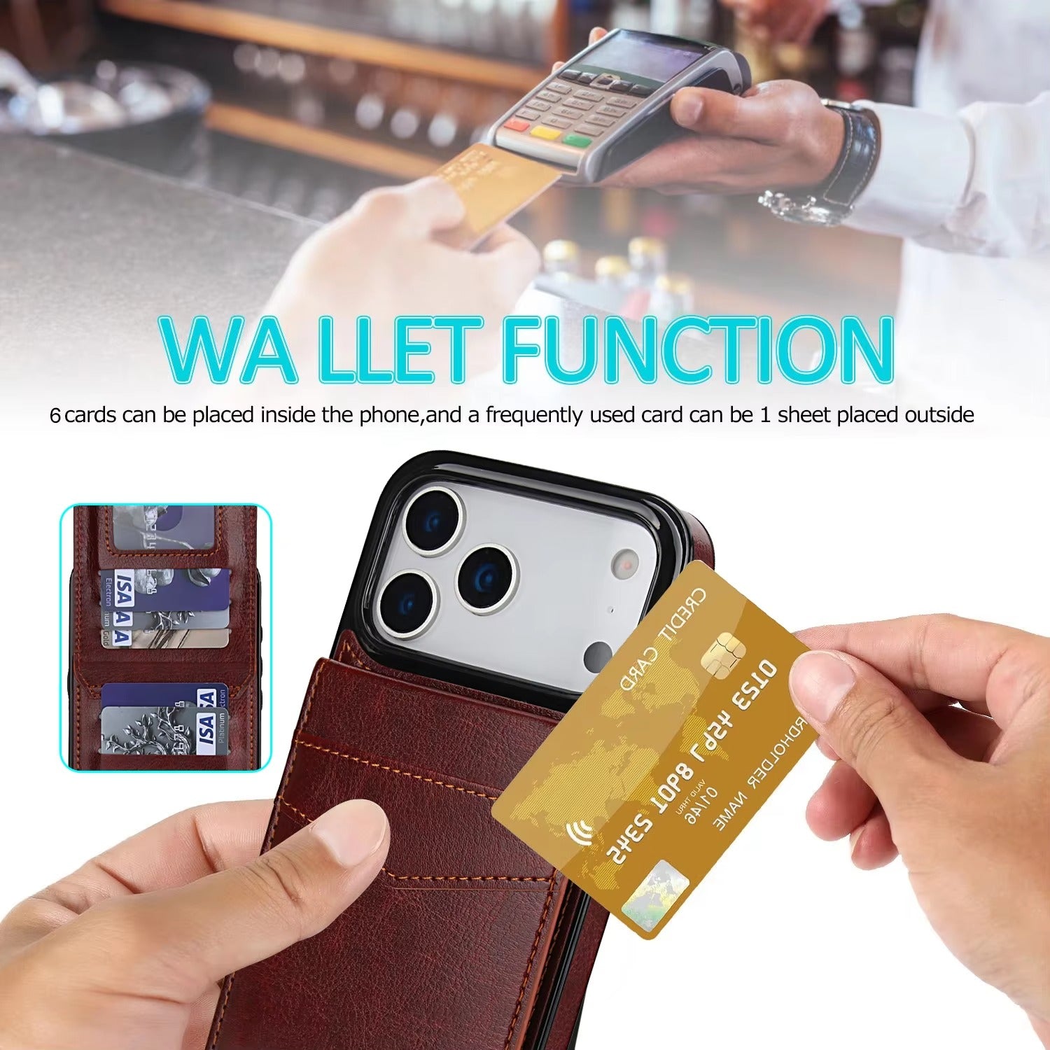 Luxury iPhone Case — Flip Stand Wallet with Card Holder, Retro Leather Cover, Shockproof Anti-Fingerprint Protection, Full Access Design
