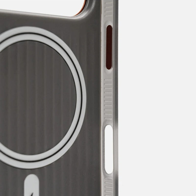 Luxury iPhone Case — Frosted PU Leather Texture MagSafe Armor Cover with Alloy Lens Protection, Matte Anti-Fingerprint Finish and Shockproof TPU Edge Design